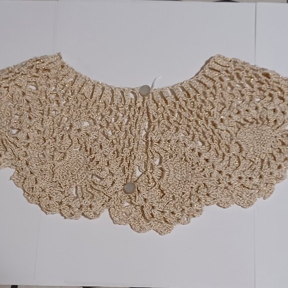 Boho Crochet Collar Cream with Gold - Picture 2 of 9
